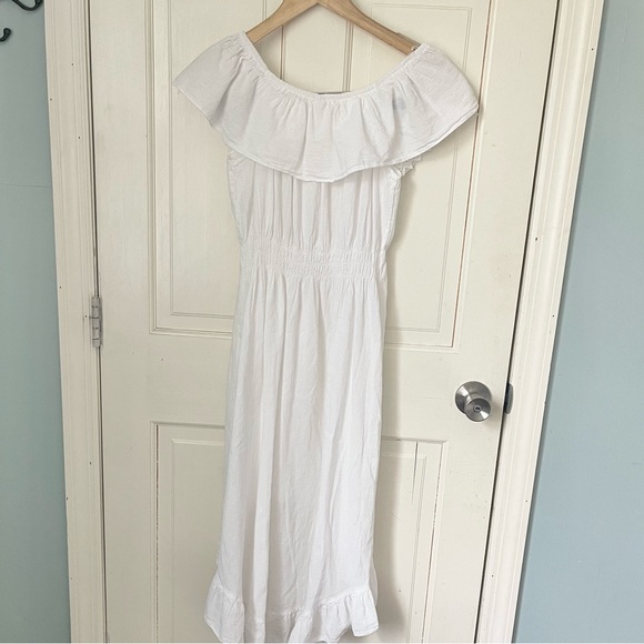 Blanco by Nature 100% Peruvian Cotton Taylor Sun Dress Medium White Beach Boho - Picture 6 of 11